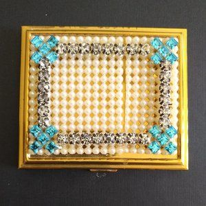 Vintage Wiesner Rhinestone and Pearl Compact